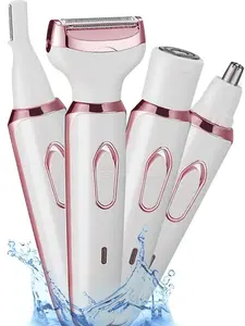 4 in 1 Electric Shaver, 1 Set Portable Hair Removal Machine, Cordless Hair Trimmer for Women, Men, Girls - Wet/Dry Use with Detachable Head Comfort Shaver