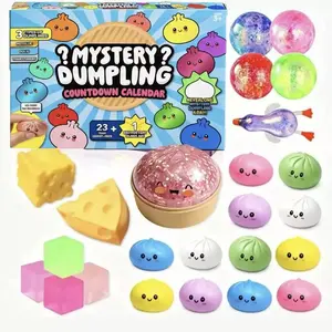 25 Soft Dumpling Christmas Calendar 2026, Mystery Dumpling Series, Stress Relief Sensory Kit, Cute Food Table Decor, Halloween Birthday Gift