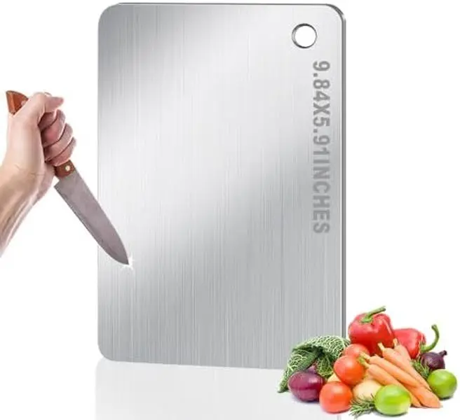Cutting Board for Kitchen, Mini Stainless Steel Non Stick Chopping Board, Upgrade Double Sided Food-Grade Stainless Steel Board for Kitchen for Meat Cheese Vegetable (Mini)