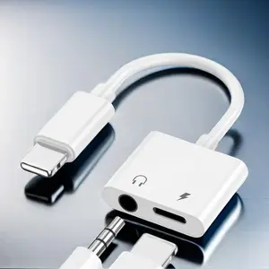 2 in 1 Charging & Auxiliary Audio Adapter, Compatible with iPhone 14 Pro Max 13 12 11 XS XR 8 Plus 7, Charger Adapter