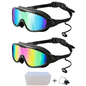 Swim Goggles , Wide View Anti Fog&UV Swimming Goggles for Audlt, No Leaking Swim Glasses for Men Women Kids