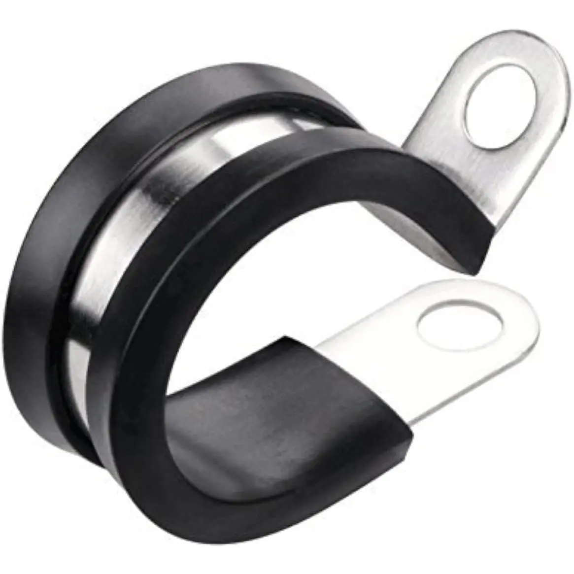20 Pack 1/2 Inch Stainless Steel  Clamp, Rubber Cushioned Insulated Clamp, Conduit Wire Holder Strap Clips for Tube, Pipe or Wire Cord Installation