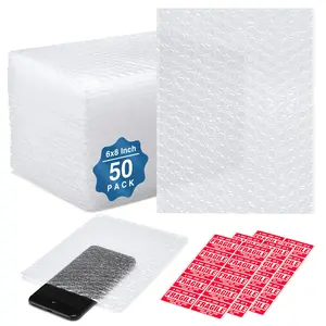 50 Pack Bubble Out Bag 6''x8'', Bubble Pouches Packaging Bags, Double Walled Cushioning Bags Thickening Shockproof Foam Bags for Shipping, Packing