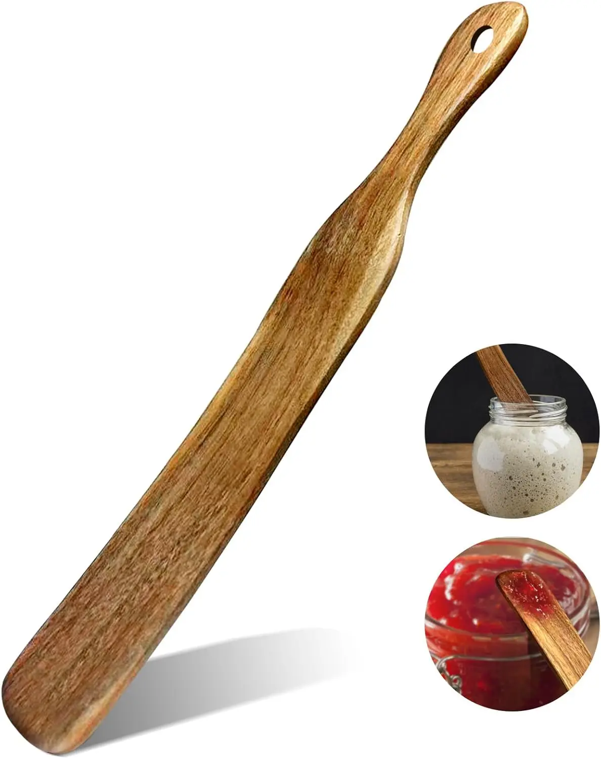 Skinny Spurtle, Sourdough Shovel Spurtle Spatula11 Inch,  Acacia  For Sourdough Starter & Baking Supplies, Dough Whisk, Sourdough Tools Essentials, Non-Scratch Utensils For Nonstick Pans