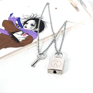 New Female Ren Necklace Nana Lock Key Couple Pendants Cosplay Jewelry Accessories