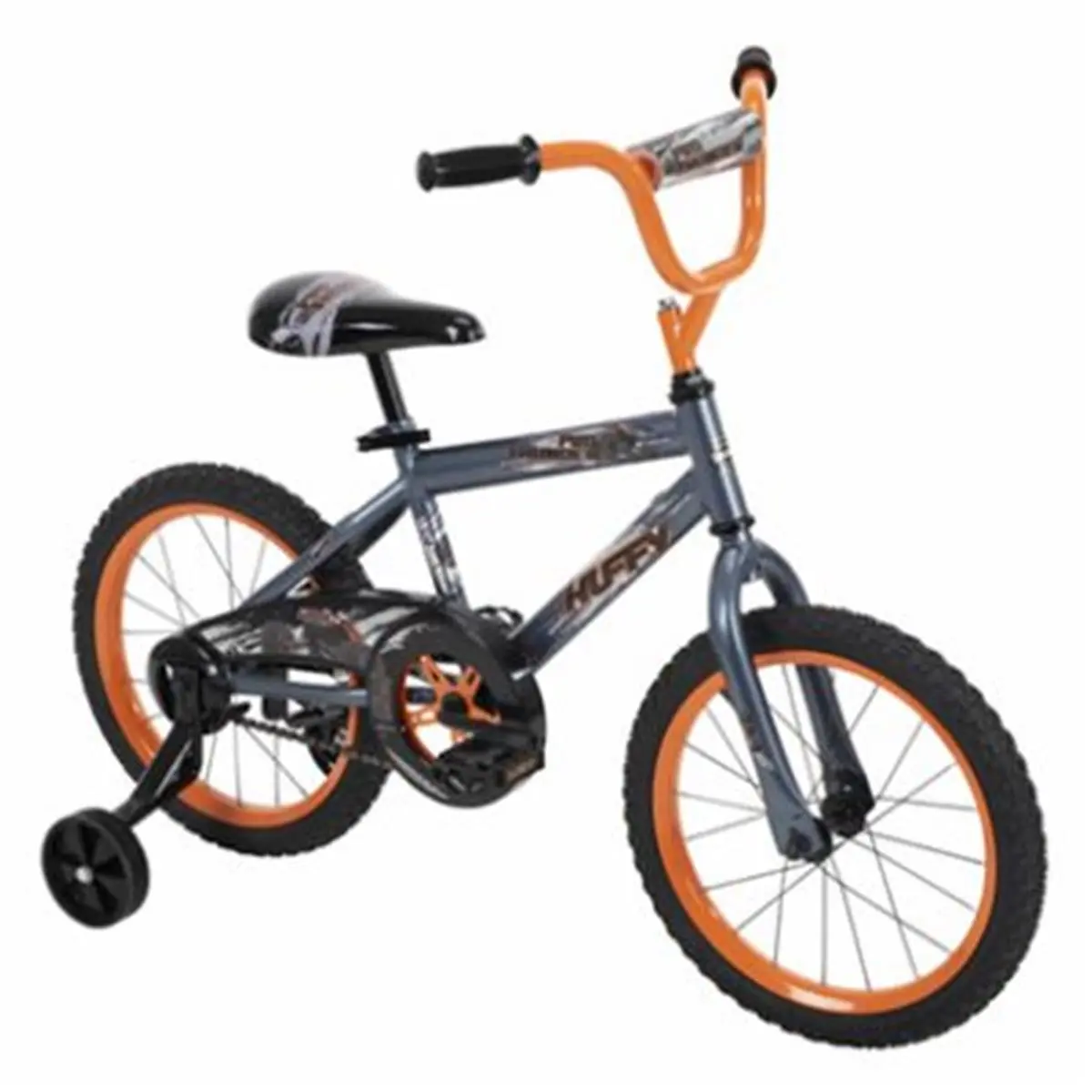 Huffy Boys' Metallic Steel Frame Bicycle, Single-Speed with Training Wheels and Chain Guard, Boys Pro Thunder Bicycle, Coaster Brakes, Coaster Brake, Diamond Frame, 16 In, 24.7 Lbs, Bikes, Crossbar Pad, Jr Padded Seat, Rear Coaster Brakes