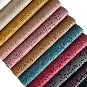 Retro embossed floral pattern synthetic PU artificial leather 11.81 "x53" artificial leather, can be used for DIY wallets, keychains, mobile phone cases, earrings crafts In stock for overseas shipping