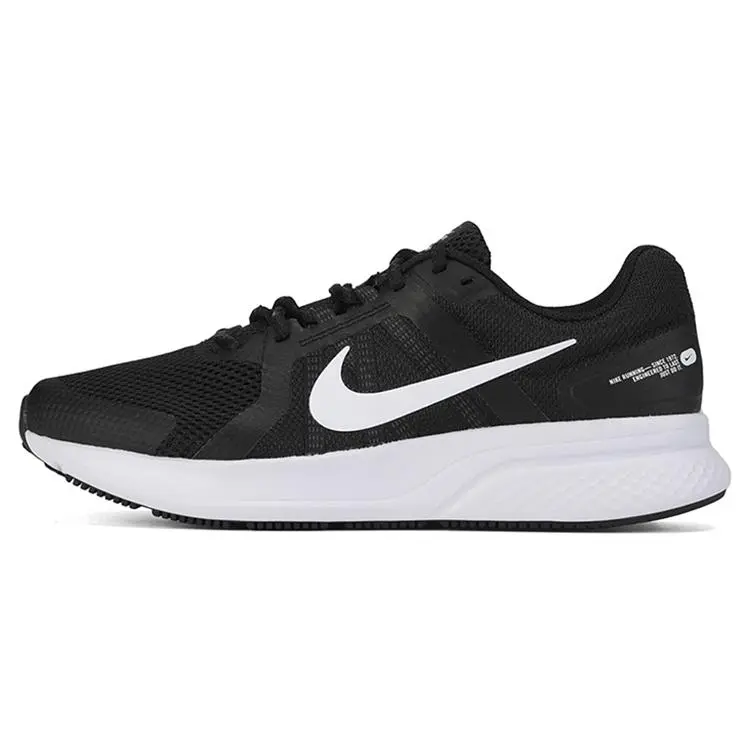 Men's Nike Run Swift 2 Sporty Running Shoes - Black White, Breathable Mesh, Durable Outsole, Foam Cushioning, Stable Fit, Short Distance Classic Version