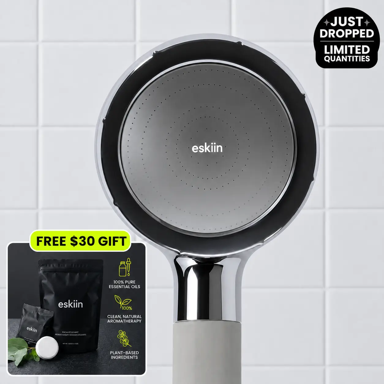 eskiin Filtered Handheld Showerhead | High-Pressure Showerhead + FREE Filter