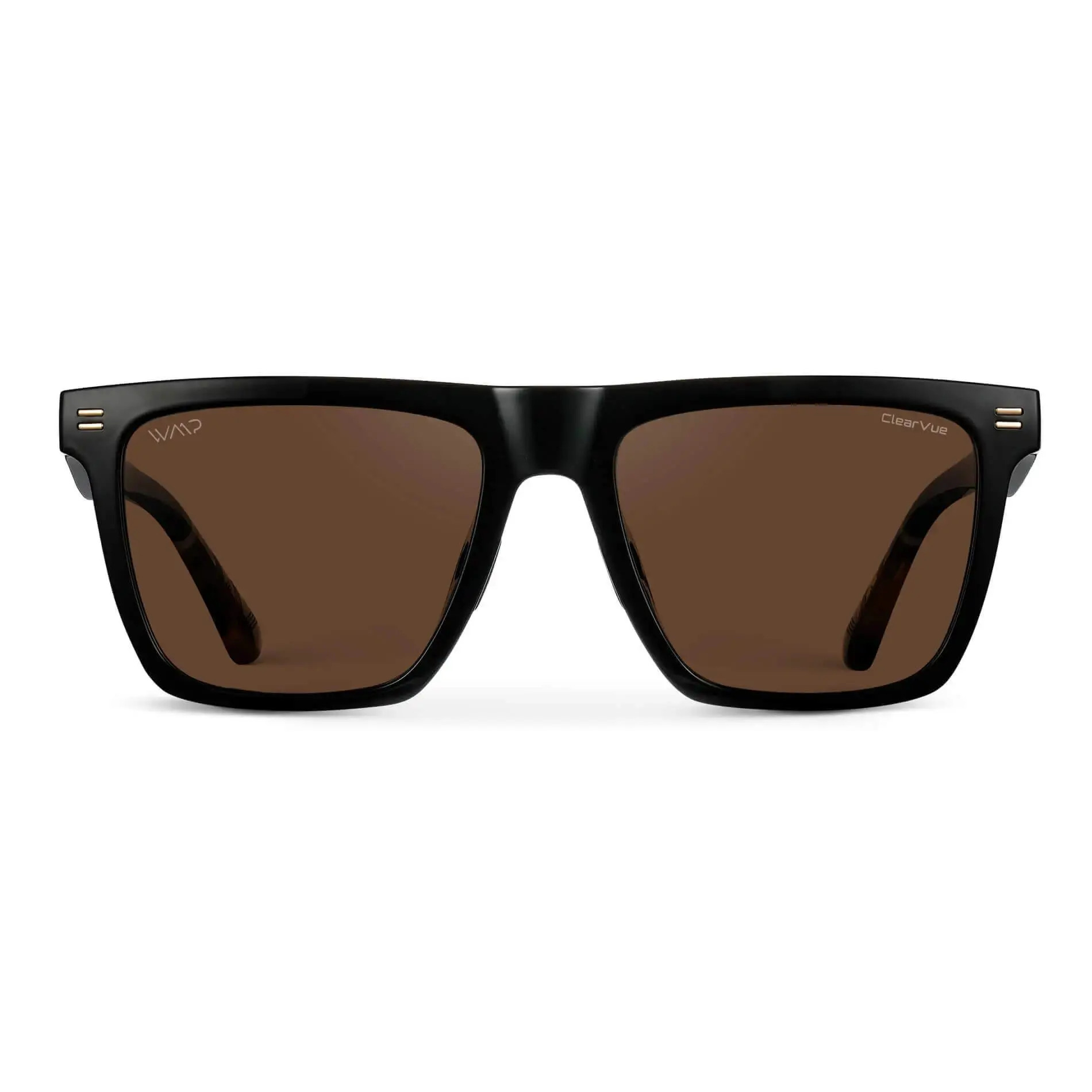 WMP Eyewear Ace Men's Polarized Rectangular Sunglasses, Bold Browline Acetate Frame for Golf & Sport with Anti-Reflective Lenses, Polarized Sports Sunglasses, Sleek Rectangular Sunglasses