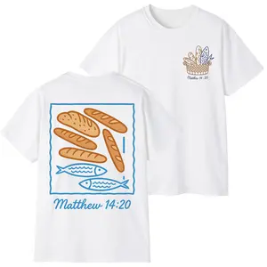 Matthew 14:20 T-Shirt – Christian Bible Verse Graphic Tee with Bread and Fish, Unisex Streetwear Gospel Shirt