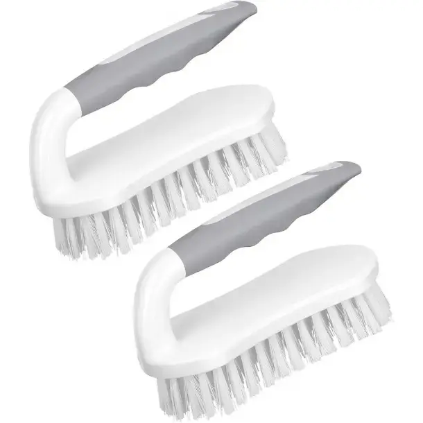 New Deal - Scrub Brush, Heavy-Duty Scrub Brushes for Cleaning with Stiff Bristles Cleaning Brush for Shower, Bathroom, Carpet, Kitchen and Bathtub Scrubber - 2 Pack
