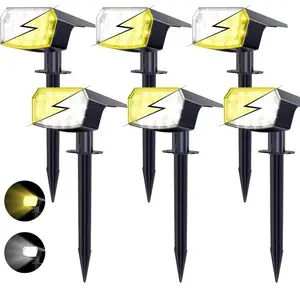 Bilingsolar Outdoor Waterproof Solar Lights, Outdoor Solar Spotlights, Solar Landscape Lighting Solar Uplights for Trees Yard Garden Driveway Pathway