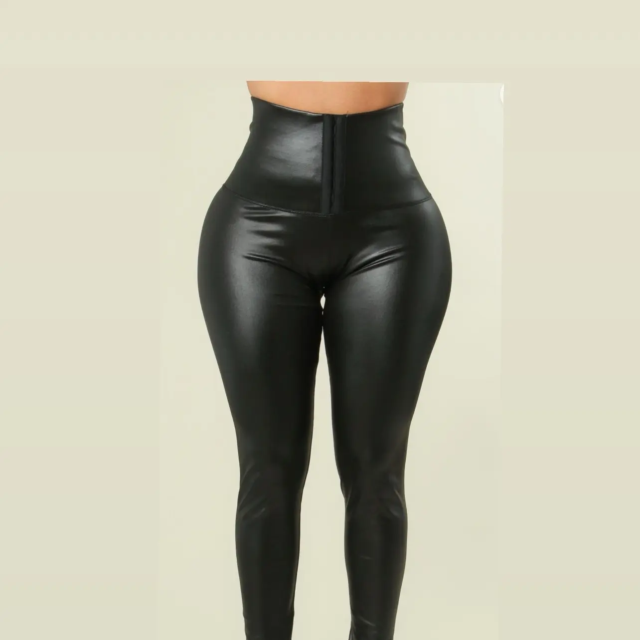 Hook closure belly control pants