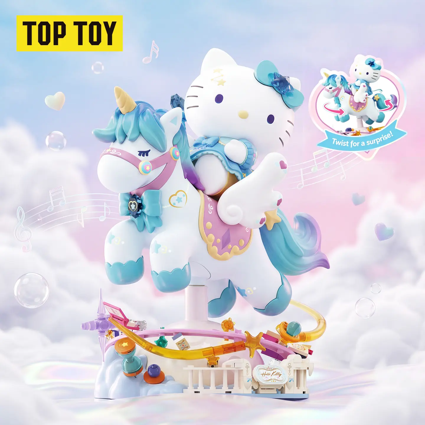 TOPTOY Hello Kitty Diamond Starry Sky Block Set Model Building Kits, Large-Size DIY Build Toy with Sparkling Rhinestone Details, Smooth Assembly Parts, Creative Play Decor, Ideal DIY Gift for Hello Kitty Fans