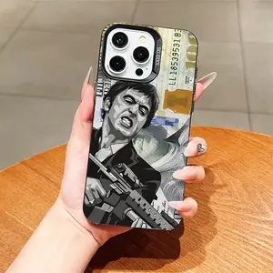 Fashionable banknote rifle phone case, suitable for iPhone 16 Pro Max/16 Plus/16 Pro/16/15/14/13/12/11, Samsung Galaxy S22/S23/S24 Plus Ultra FE, shockproof, anti-slip and a great choice as a gift.