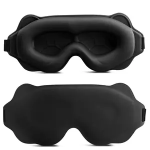 3D Sleep Eye Mask for Men & Women Lash Extension Friendly Travel Blackout Blindfold with Adjustable Strap