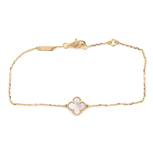 Pre-owned Van Cleef & Arpels Sweet Alhambra Bracelet 18K Yellow Gold and Mother of Pearl by Rebag
