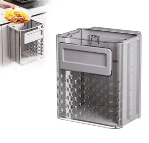 Hanging Kitchen Trash,Can Foldable Transparent Trash Can Kitchen Trash Can Cabinet Kitchen Compost Can Used for Cabinets/Cars/Bedrooms/Bathrooms. (Grey)