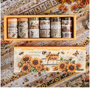 20 Rolls - Vintage Bee Floral Butterfly Botanical Washi Tape Kit, Cute Retro Decorative Tapes for Scrapbooking, Bullet Journaling, DIY Art Crafts