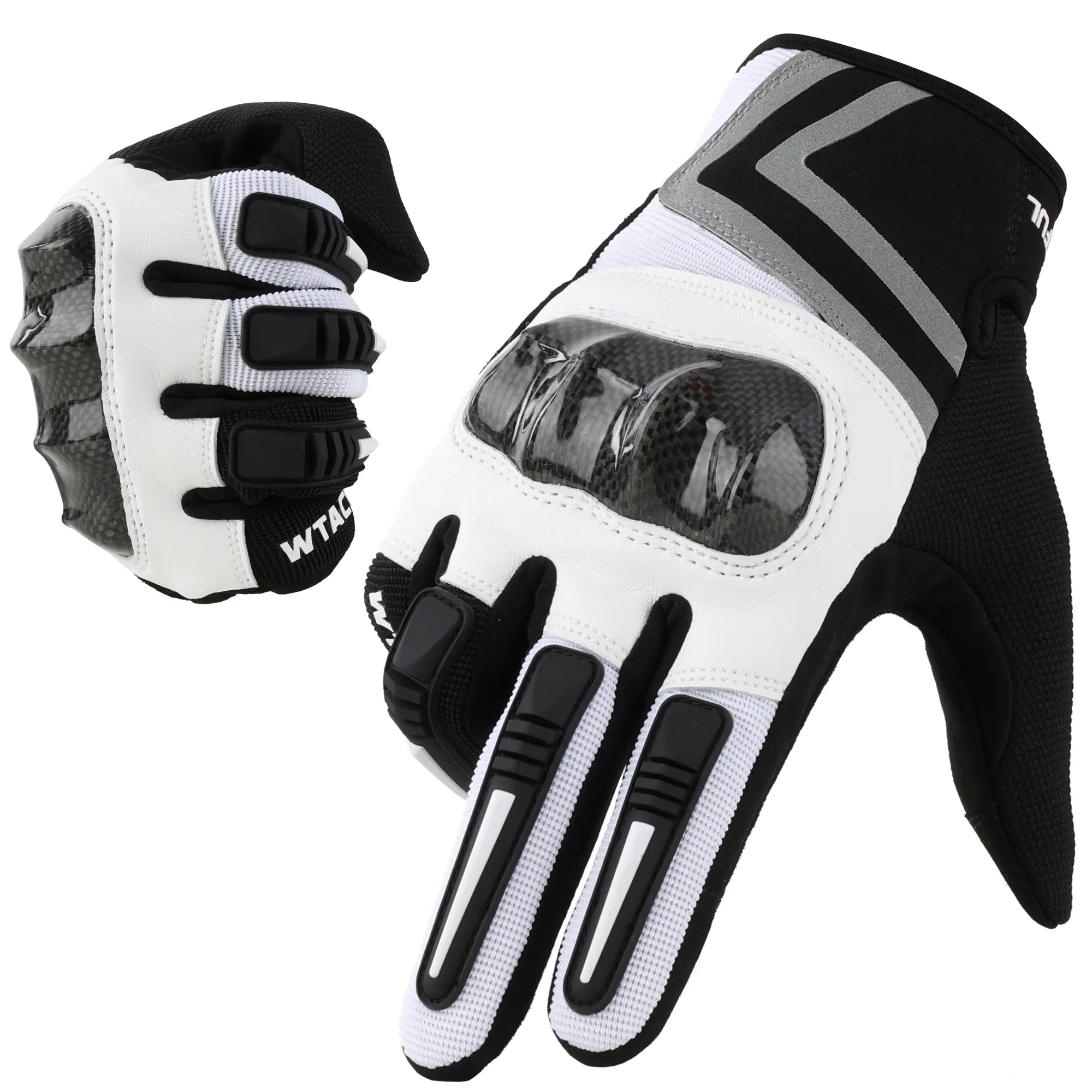 WTACTFUL Motorcycle Gloves for Men - Motorcycle Accessories, Breathable Full-Finger, Carbon Fiber Knuckle Protection, Touchscreen Summer Motocross & Cycling Gloves, Motorcycle Gear