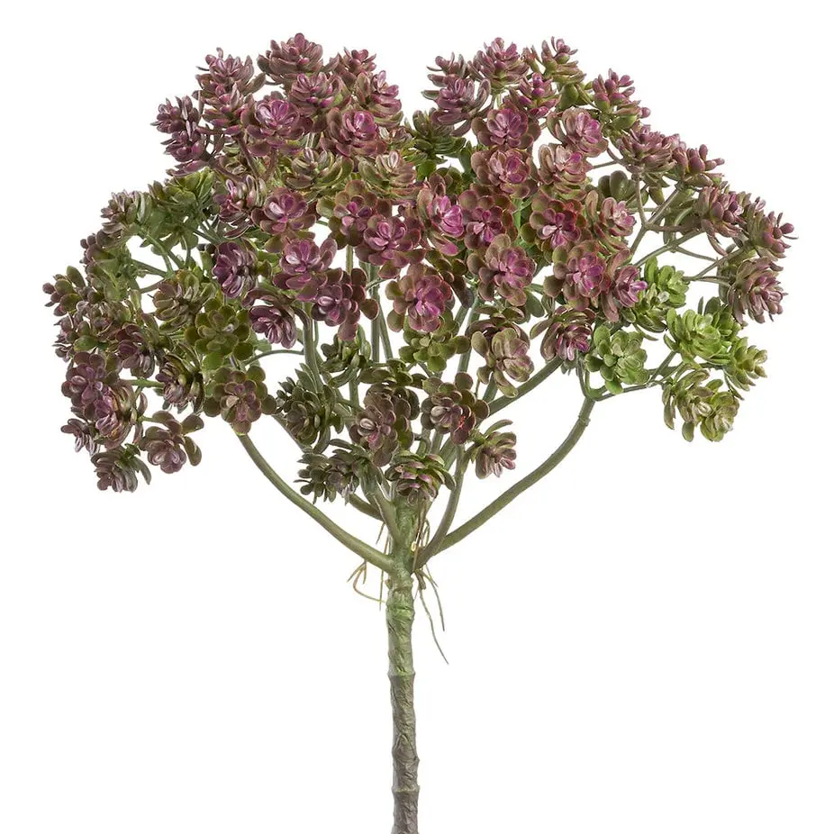 Allstate Floral & Craft CBS363-PU-GR 12.5 in. Plastic Artificial Sedum Bush Succulent Plant, Purple & Green - Pack of 24, Colorful Artificial Plants for Centerpiece, Table Decor, Room Decor