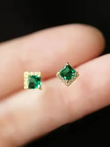 Elegant Square Artificial Zircon Stud Earrings, Fashionable Stud Earrings for Women & Girls, Trendy All-match & Exquisite Jewelry for Birthday Gift, Cubic Zirconia, High Quality Earrings