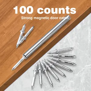 100 Counts Double-Headed Skirting Thread Seamless Nail, Non-Marking Invisible Nails for Wood, Carbon Steel with Sleeve Tool for Home Projects