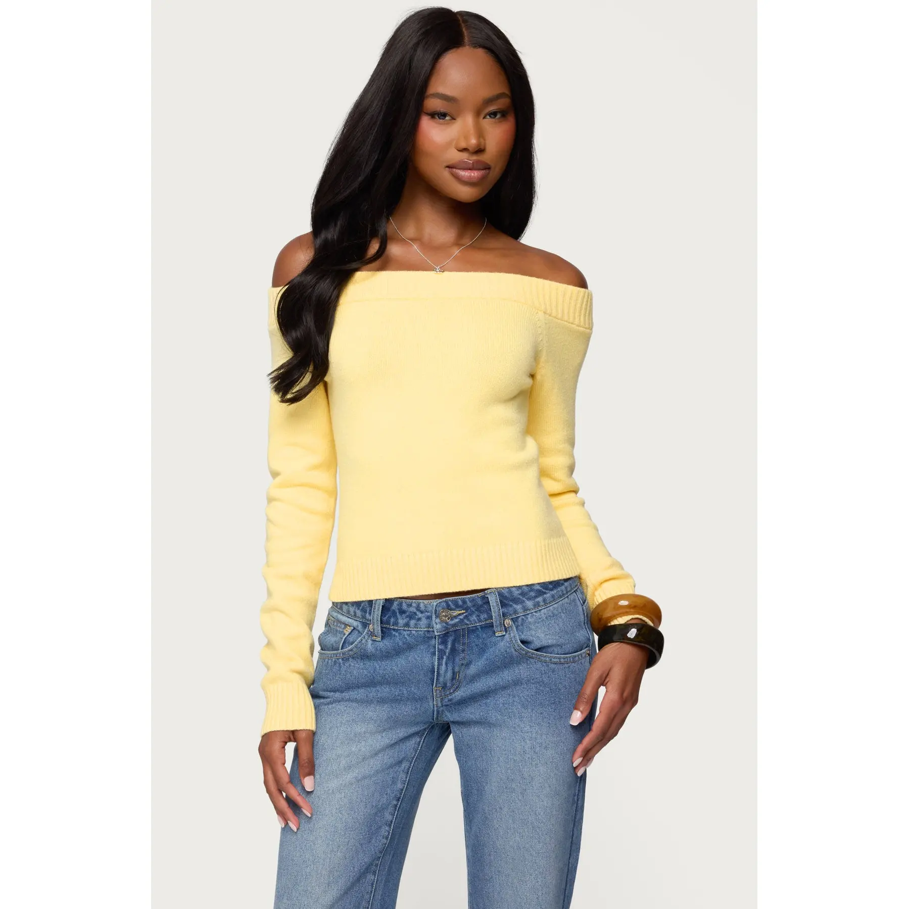 Off shoulder knit top - TikTok Shop