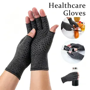 Half-Finger Arthritis Gloves, Compression Support Breathable Material Silicone Palm Anti-Slip, Ideal for Daily Wear, Office Commute, Comfortable and Durable, Durable Construction