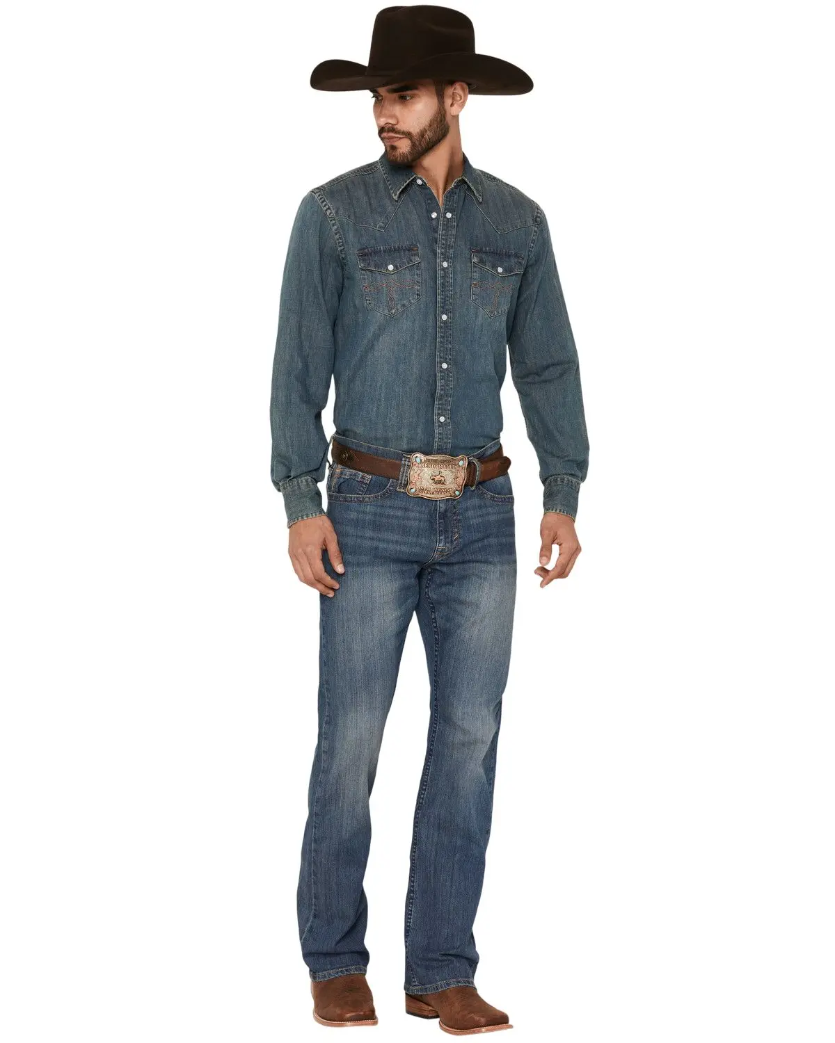 Cody James Men's Men'S Wolfstooth Wash Duke Relaxed Bootcut Stretch Denim - Cjsp20j02-Mdw Cody James Men's Men'S Wolfstooth Wash Duke Relaxed Bootcut Stretch Denim - Cjsp20j02-Mdw