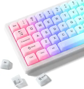 Womier Cute Jelly Keycaps ,MDA Profile Transparent Clear Custom Key Cap Set for All US Layout Mechanical Keyboard