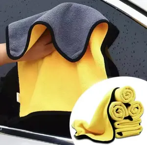 10 Counts Ultrasoft Cleaning Towels, Dual-SidedCoral Velvet Microfiber Cloths for Car Washing andHousehold Polishing