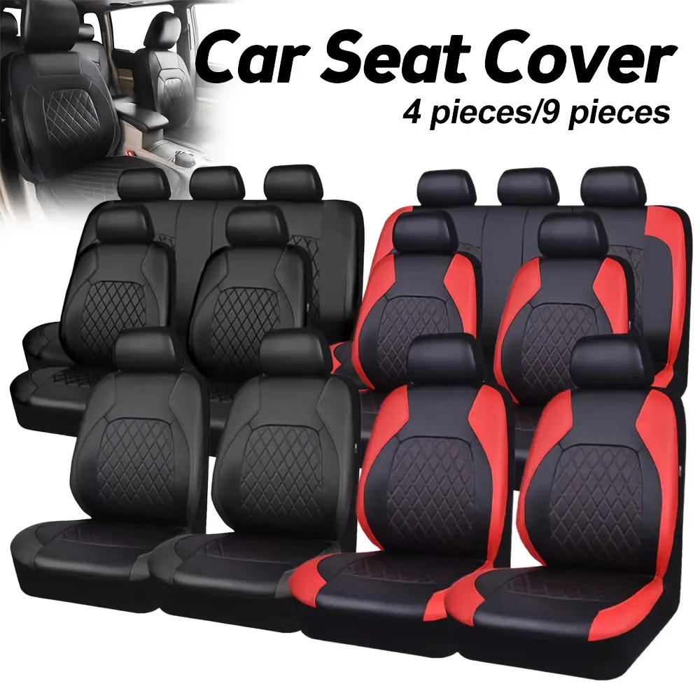 Luxury PU Leather Car Seat Covers, Waterproof And Non-slip To Prevent Spills And Scratches, Universal Fit For Most Cars, Trucks, Vans, SUVs, Airbag Compatible Car Interior Accessories
