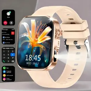 2026 HD full-touchscreen smart watch, suitable for men and women - multiple sports modes/remote camera control/fitness tracking/outdoor LED light, compatible with Android and iPhone, stylish wearable device.