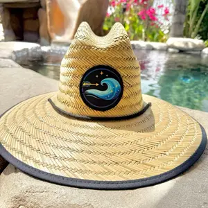 Cove Straw Hats with Starry Wave Patch for Summer Style