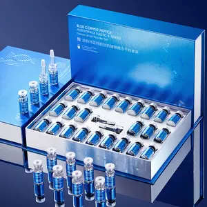 No-Makeup Anxiety? Copper Peptide Set: Ampoule Facial Serum, Plump, Wrinkle-Reduce & Glow!