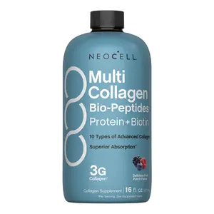 NeoCell Liquid Multi Collagen Bio-Peptides - 16 Fl Oz - Protein plus Biotin - 10 Types of Advanced Collagen - Superior Absorption - Fruit Punch Flavor