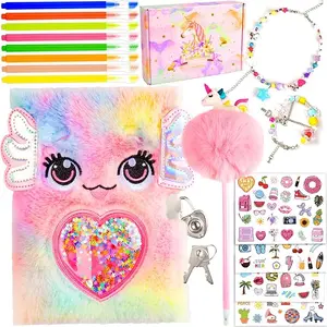 Easter Gifts Diary for Girls with Lock and Keys, Journal School Travel Notebook Gift Set for Writing and Drawing,Multicolored Pen