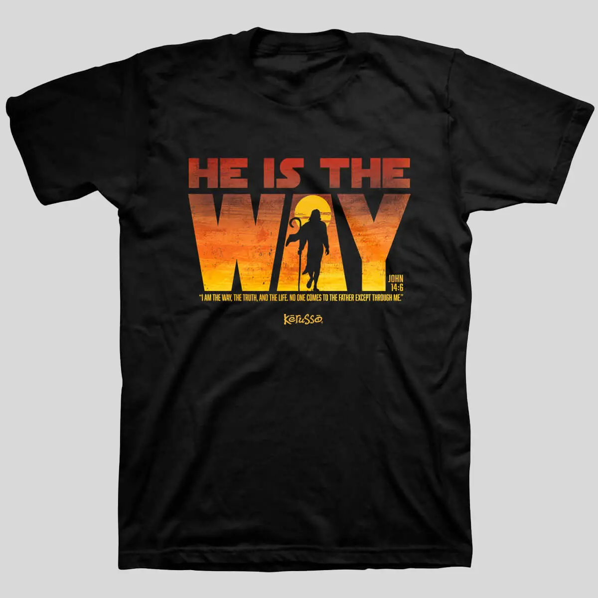 Men's Kerusso Christian Short-Sleeve Classic Cotton T-Shirt - Jesus Is The Way, Men's Top