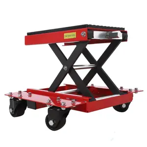 GARVEE Motorcycle Lift Jack, 1200 LBS Transmission Motorcycle Stand Scissor Jack with Wide Deck & Dolly, Thickened Rubber Pad Dirt Bike Stand Lift for ATV, Bike, Street Bikes, Cruiser Bikes