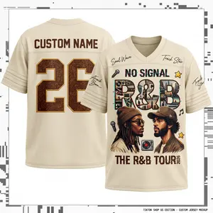 CUSTOM NAME Custom Name Number No Signal Graphic Jersey Shirt 3D Printed Glitch Style Unisex Oversized Tee Streetwear Aesthetic Outfit Gift Idea Music Tour Design Comfortable Lightweight