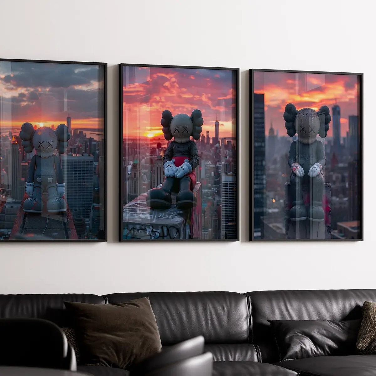 Hypebeast Poster, Set of 3 Printable Kaws Graffiti Posters, Hypebeast Toys & Sneaker Wall Art, Streetwear Urban Poster, Room Decor, Unframed | 5 Sizes (8x12–27x40 inch)