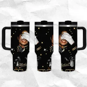 Michael Jackson King of Pop V3 Stainless Steel Water Bottle – 24H Hot & Cold Insulated Travel Mug, Gothic Minimal Design Gift for Him & Her