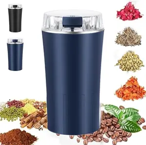 Stainless Steel Electric Coffee & Spice Grinder, Superfine Multi-Purpose Mill for Beans Herbs Nuts Seeds Grains, Compact One-Touch Portable Kitchen Grinder with Easy Clean Bowl