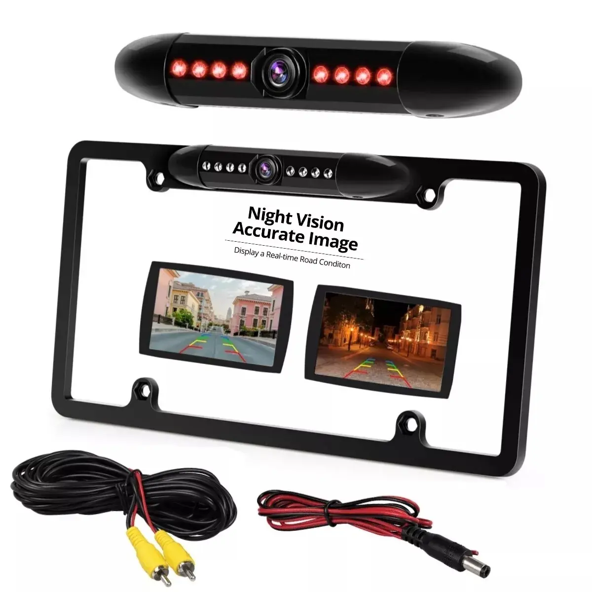 8 IR LED Wired Rear View Backup Camera System - Automotive Video Recorder with 170° Viewing Angle, Waterproof Alpine Dashcam, Rear Monitor, Video Cable