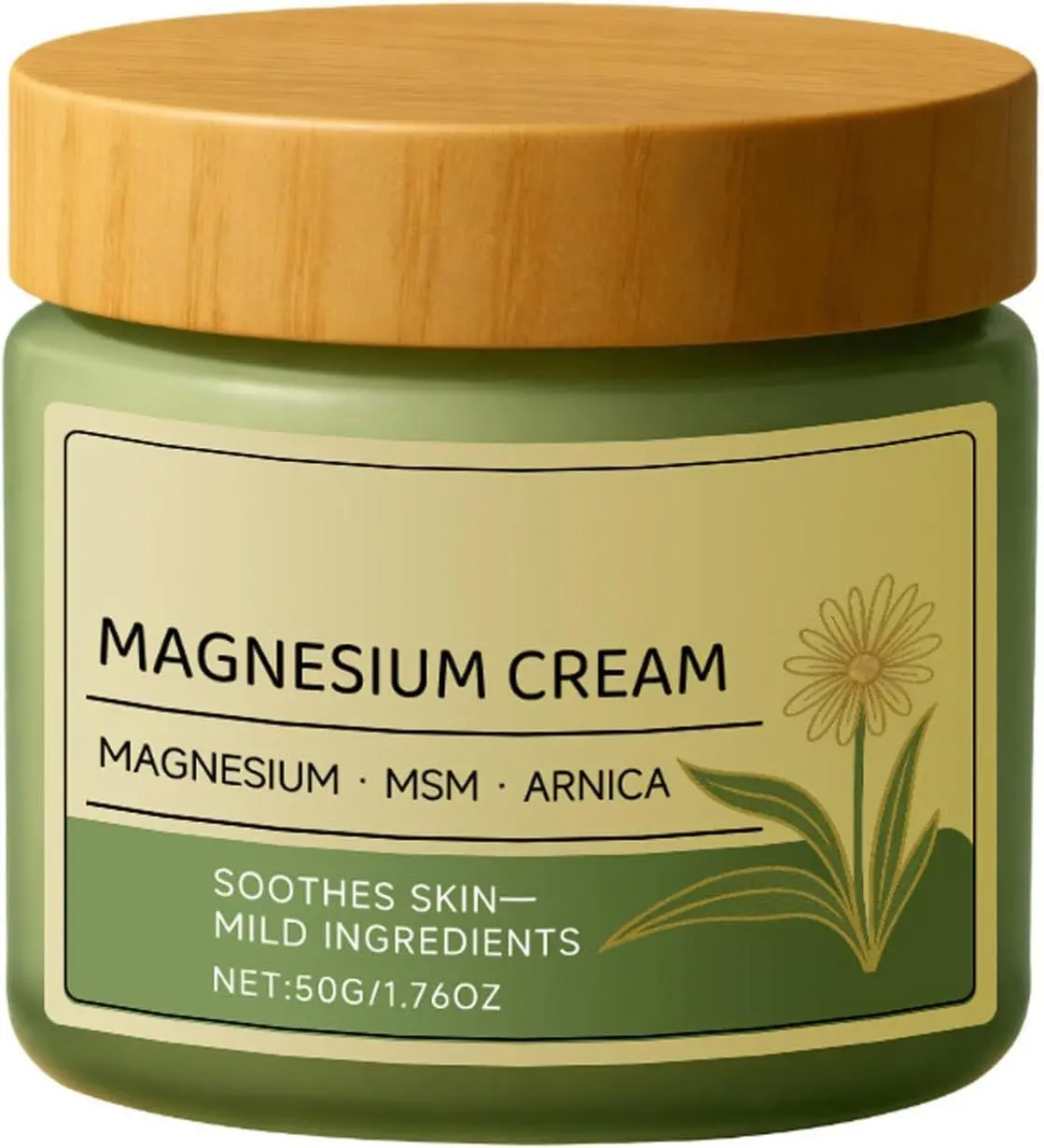 2Pcs Magnesium Cosmetic Lotion with MSM & Arnica, Nerve Relief Hydrating Cream for Sensitive Skin Soothing & Daily Moisturizing Body Care (50g/1.76oz)