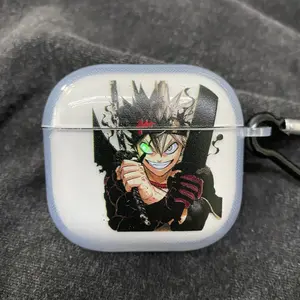 ASTA Black Clover Series Earphone Case-Cool Anime Character Design for AirPods 3/4/Pro2, Scratch-resistant, Dustproof, Shockproof, Lightweight, Otaku Accessory, Trending Gift for Anime Fans