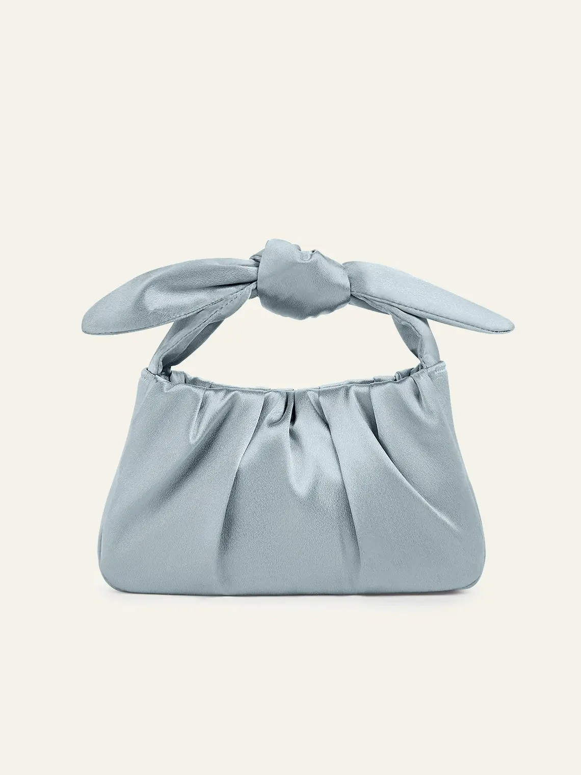 AZAZIE Handbag, Elegant Statement Metallic Satin Clutch with Knotted Handle for Weddings & Evening Parties