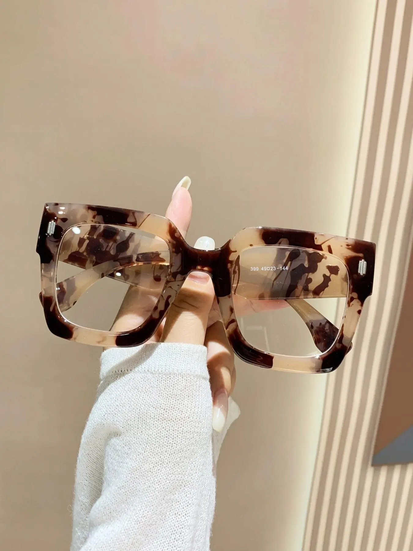 Simple Anti-blue Light Eyeglasses for Everyday Use, All Seasons Stylish Fashion Eyeglasses, Trendy Square Frames, Casual Matching Travel Accessories, Leopard Pattern Eyeglasses, Stylish Trendy Eyewear